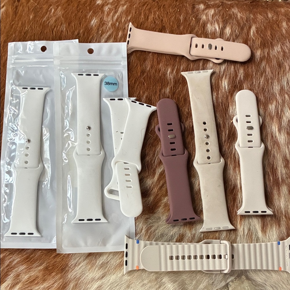 8 Silicone Apple Watch Bands Some NWT